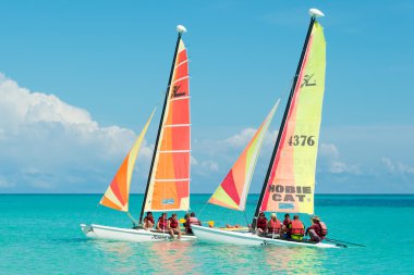 cayo santa maria Küba'da yelken turist