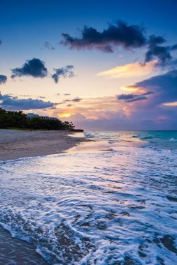 Romantic sunset at the beautiful beach of Varadero in Cuba
