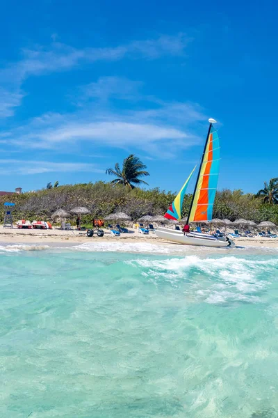 Hermosa Playa Varadero Cuba Soleado Día Verano — Foto de Stock