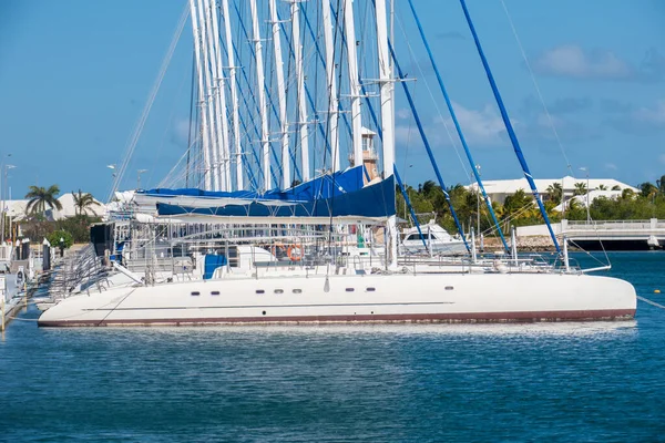 Barcos Vela Marina Famosa Praia Varadero Cuba — Fotografia de Stock