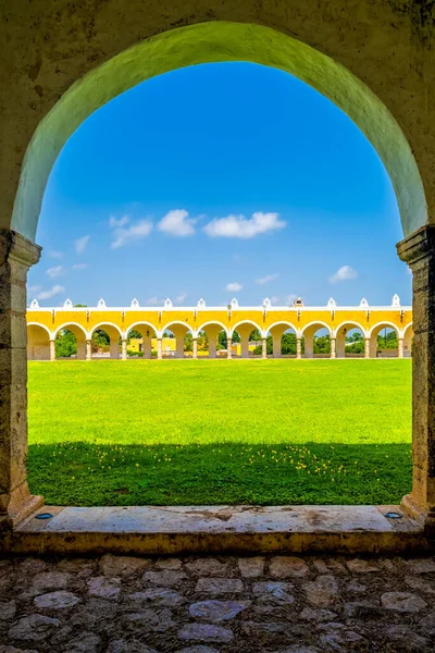 The old San Antonio franciscan monastery at the yellow city of Izamal in Mexico