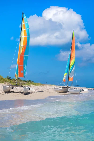 Sailboats Turquoise Water Beautiful Beach Varadero Cuba Stock Kép