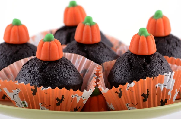 Halloween chocolate cupcakes — Stock Photo, Image