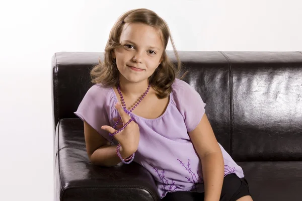 Beautiful six year old Caucasian girl — Stock Photo, Image