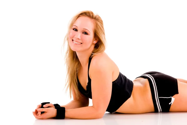 Młody atrakcyjny fitness kaukaski kobieta — Zdjęcie stockowe
