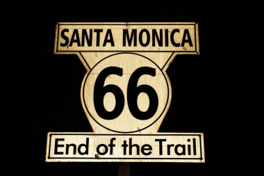 santa monica şehir iz işareti sonu Route 66.