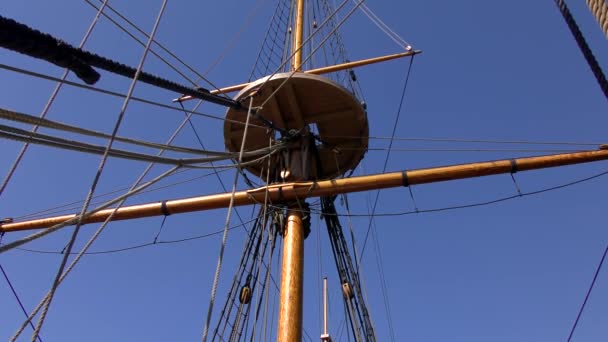 Jamestown Replica Colonial Era Ship Jamestown Settlement Virginia May 2015 — Stock video