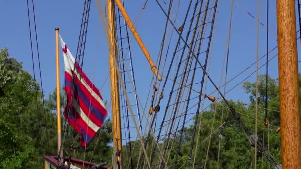 Jamestown Replica Colonial Era Ship Jamestown Settlement Virginia May 2015 — Stockvideo