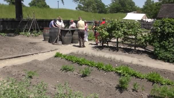 Yorktown Virginia Estados Unidos 2015 Campamento Del Ejército Continental Museo — Vídeo de stock