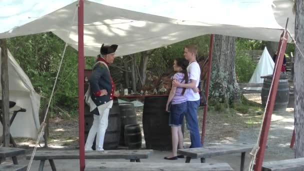 Yorktown Virginia Usa 2015 People Continental Army Encampment American Revolutionary — 图库视频影像