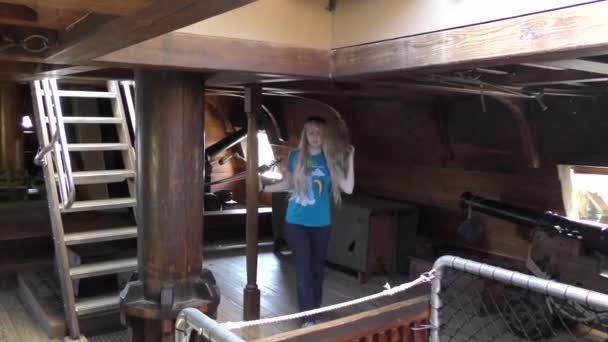 Jamestown Replica Una Nave Dell Era Coloniale Jamestown Settlement Virginia — Video Stock