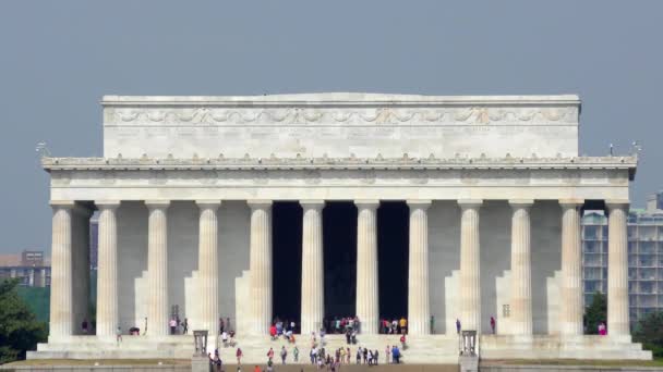 美国华盛顿林肯纪念馆大楼的镜头 — 图库视频影像