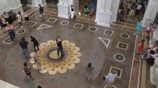 Great Hall Library Congress Building Thomas Jefferson Building — Vídeos de Stock