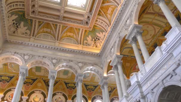 Great Hall Library Congress Building Thomas Jefferson Building — Stock Video