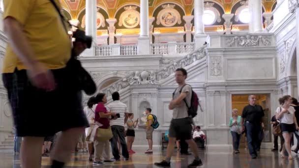 Nagy Terem Kongresszusi Könyvtár Épületében Thomas Jefferson Épület — Stock videók