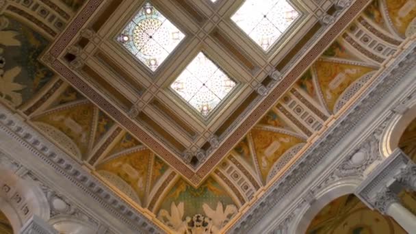 Grote Zaal Het Library Congress Building Thomas Jefferson Building — Stockvideo