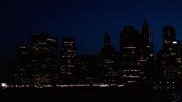 Manhattan Skyline Seen Brooklyn New York — Vídeo de Stock