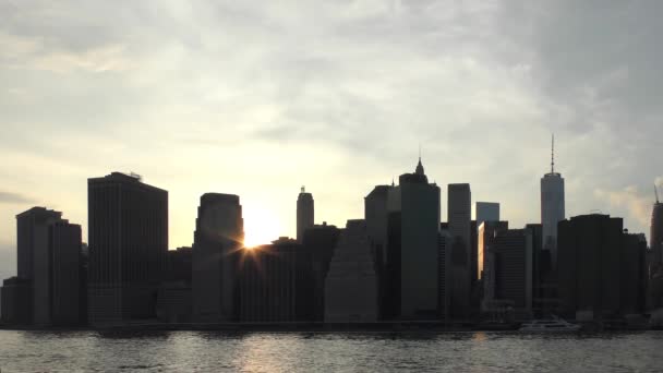 Manhattan Skyline Von Brooklyn New York Aus Gesehen — Stockvideo