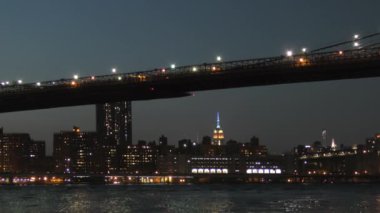 Manhattan silueti, Brooklyn, New York 'tan görüldüğü gibi.,