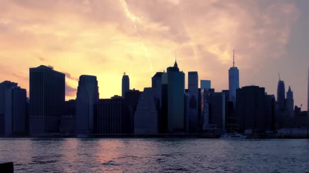 Manhattan Skyline Von Brooklyn New York Aus Gesehen — Stockvideo