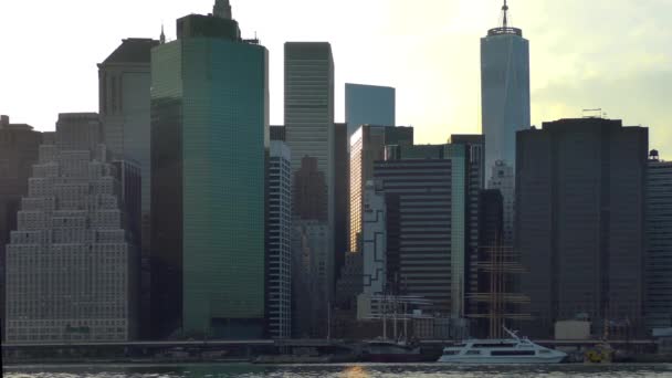 Manhattan Skyline Seen Brooklyn New York — Αρχείο Βίντεο