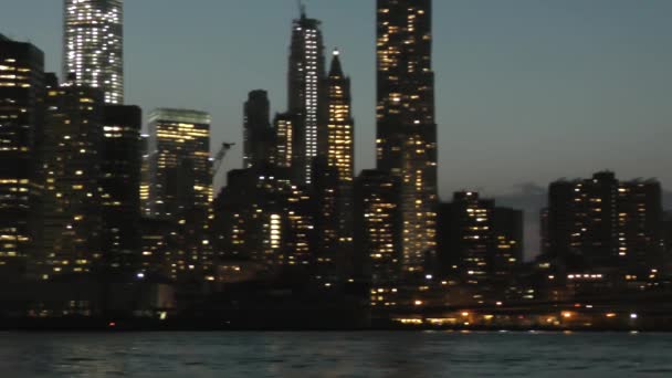 Manhattan Látképe New York Brooklynból — Stock videók