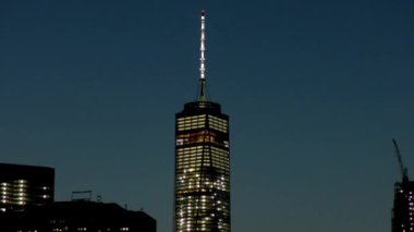 Manhattan silueti, Brooklyn, New York 'tan görüldüğü gibi.,