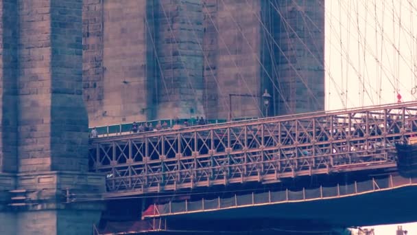 Brooklyn Bridge Sur East River Vue Depuis Front Mer New — Video
