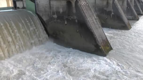 Passau Bayern Almanya Daki Passau Ingling Hidroelektrik Barajının Sızıntısı — Stok video