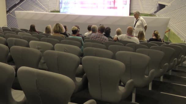 Munich Niemcy Czerwca Sala Konferencyjna Prasowa Stadionu Piłkarskiego Allianz Arena — Wideo stockowe