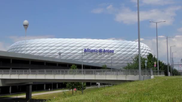 Мюнхен Германия Июня 2015 Года Футбольный Стадион Allianz Arena Мюнхене — стоковое видео