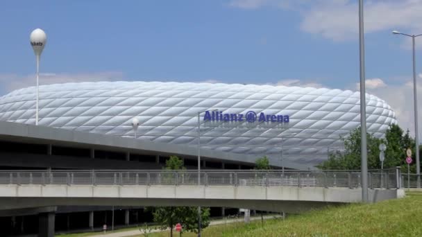 Münih Almanya Haziran 2015 Tarihinde Allianz Arena Futbol Stadyumu Münih — Stok video