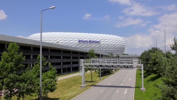 Мюнхен Германия Июня 2015 Года Футбольный Стадион Allianz Arena Мюнхене — стоковое видео