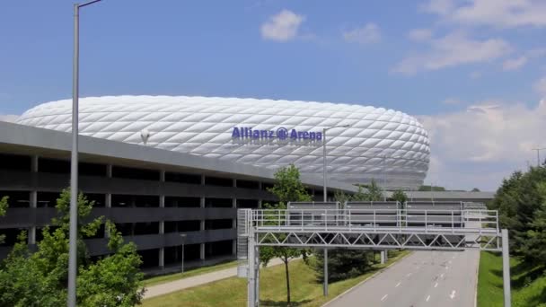 Münih Almanya Haziran 2015 Tarihinde Allianz Arena Futbol Stadyumu Münih — Stok video