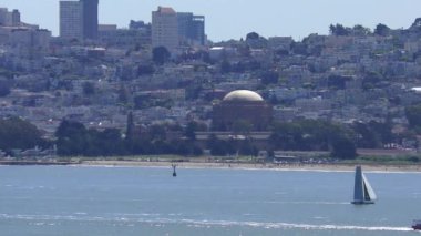 San Francisco skyline as seen from the Golden Gate Bridge View Vista Point, San Francisco, California, USA
