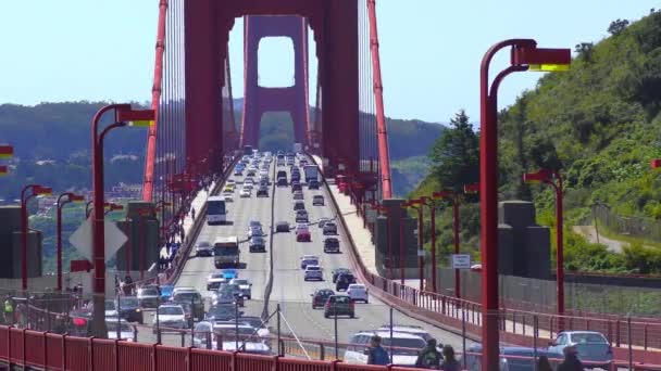 Forgalom Golden Gate Hídon San Francisco Kalifornia Usa 2017 Április — Stock videók