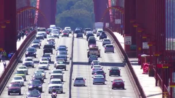 Verkehr Auf Der Golden Gate Bridge San Francisco Kalifornien Usa — Stockvideo