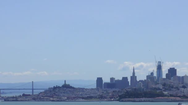 San Francisco Skyline Seen Golden Gate Bridge View Vista Point — Αρχείο Βίντεο