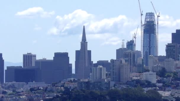 San Francisco Skyline Seen Golden Gate Bridge View Vista Point — Vídeo de Stock