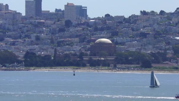 San Francisco Silueti Golden Gate Köprüsü View Vista Point San — Stok video