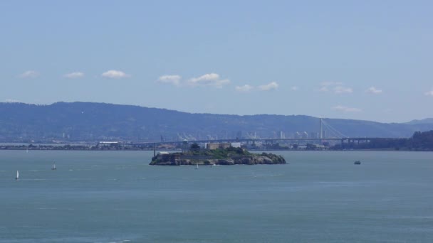 San Francisco Skyline Seen Golden Gate Bridge View Vista Point — 图库视频影像