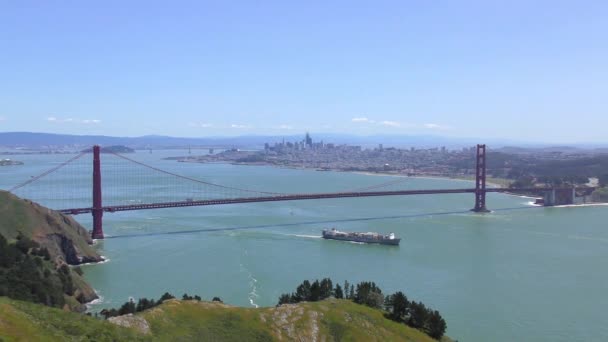 Golden Gate Bridge See Marine Headlands San Francisco California Usa — стокове відео