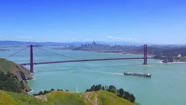 Most Golden Gate Widziany Marine Headlands San Francisco Kalifornia Usa — Wideo stockowe