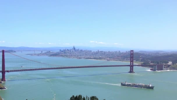 Golden Gate Bridge Seen Marine Headlands San Francisco California Usa — 비디오