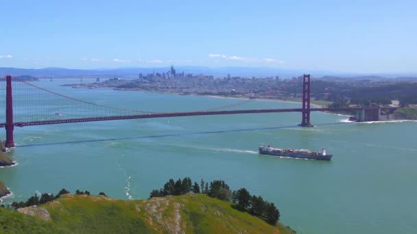 Golden Gate Bridge Sett Utifrån Marine Headlands San Francisco Kalifornien — Stockvideo