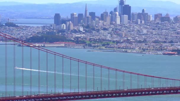 Golden Gate Bridge Sett Utifrån Marine Headlands San Francisco Kalifornien — Stockvideo