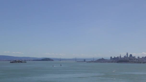 San Francisco Skyline Seen Golden Gate Bridge View Vista Point — 图库视频影像