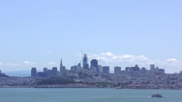 San Francisco Skyline See Golden Gate Bridge View Vista Point — стокове відео
