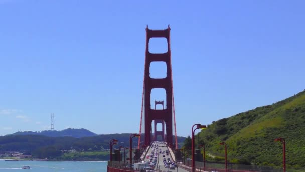 Κυκλοφορία Στη Γέφυρα Γκόλντεν Γκέιτ Σαν Φρανσίσκο Καλιφόρνια Ούσα Περίπου — Αρχείο Βίντεο
