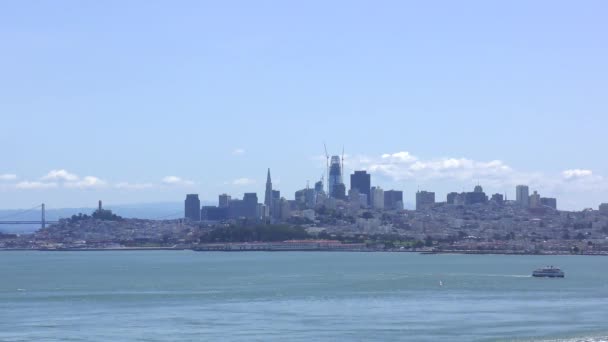 San Francisco Skyline Seen Golden Gate Bridge View Vista Point — Αρχείο Βίντεο